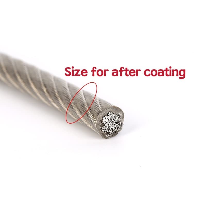 Cable Acero Cuerda de alambre Flexible recubierta de PVC de acero de 5/10 metros, Cable suave, tendedero de acero inoxidable transparente, diámetro de 0,8/1/1, 5/2/2, 5/3/4mm Cable De Acero ( Size : 1