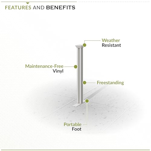 38in Tall (1 Post) Freestanding Zippity Finishing Post for Davidson or Kensington Portable Fences, Support with Portable Foot for Outdoor & Indoor Barrier for Events, Easy DIY Install, ZP19063 by Zippity Outdoor Products - Image 4