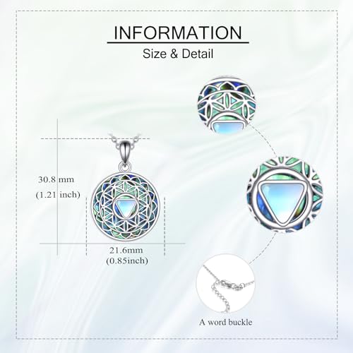 Pendentif Fleur de Vie en nacre d'abalone pour bijoux de récupération AA - 3