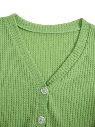 Image of SweatyRocks Women's Long Sleeve Button Front V Neck Soft Cardigan Sweaters