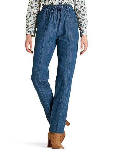 Amber | Ladies | Elasticated Waist Pull On Jean | Stone