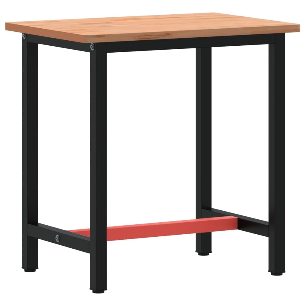 vidaXL Banco de Trabajo, Banco de Herramientas, Mesa Estación de Trabajo, Banco Auxiliar para Bricolaje, Madera Maciza de Haya y Metal