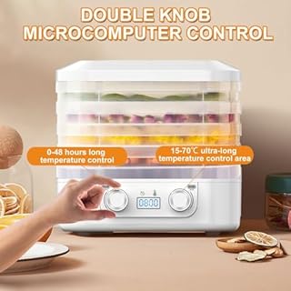 Home Food Freeze Dryer Machine with 5 Trays, Freeze Dried Machine with Adjustable Timer and Temperature Control, Two Knob Fully Automatic Freeze Dryer Machine for Fruits Meat Vegetables Candy(Blue)