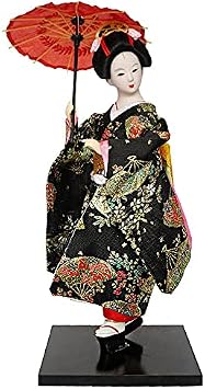 Kimono Geisha Doll Japanese Geisha Kimono Doll Ornaments Asian Kimono Doll Handicrafts Statuette Folk Ethnic Collectible Figurine Decoration Gift Standing 12 Inch