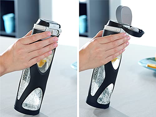 Leifheit Borraccia Flip in Vetro Nero 600ml - 3