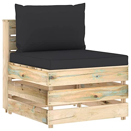 Xichuzi Sofá Central seccional con Cojines Madera impregnada Verde, Sofás para Patio, Sofa Exterior Jardin, Sofa Terraza, Muebles De Jardin Exterior3074514