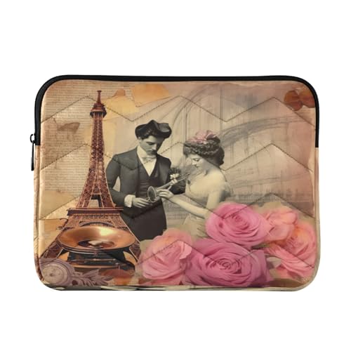 Funda para portátil vintage Torre Eiffel 13-14 pulgadas