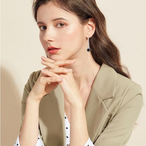 925 Sterling Silver Infinity Dangle Drop Earrings Leverback Earrings 5A Cubic Zirconia Birthstone for Women Anniversary Mother's Day Birthday Christmas Gifts for Her3