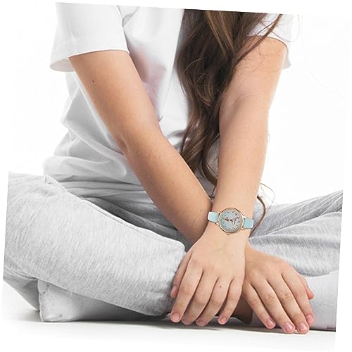 SHERCHPRY Relógio Luminoso Crianças Adoráveis Assistem Relógio De Couro Relógio Analógico Infantil R