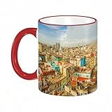 KDWJS Taza divertida de cerámica de 11 onzas,Tazas Originales de Desayuno - Graciosos Ideas para Regalos - Cerámica 330 ml - Decoración de viaje, panorama del Vedado de La Habana en casas antiguas y