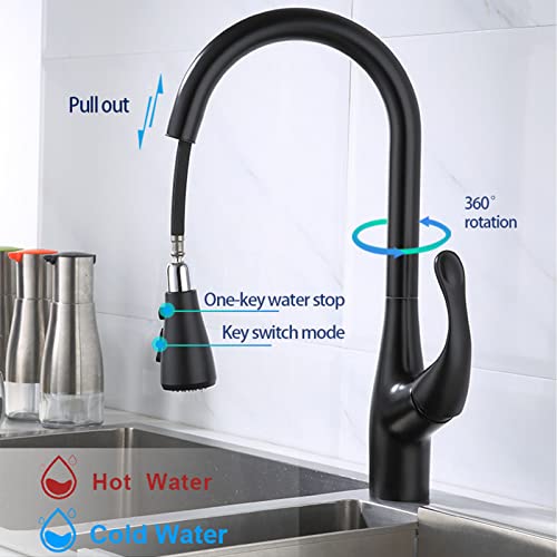 Robinet de cuisine mitigeur noir pour simplifier la préparation des repas - 3