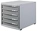 Produktbild HAN Schubladenbox CONTUR mit 5 hohen geschlossenen Schubladen bis Format B4, inkl. Auszugsperre, inkl. Beschriftungsschildern, Gummifüße, erweiterbares Schubladensystem, 1505-19, lichtgrau-dunkelgrau