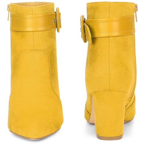 Perphy Buckle Ankle Boot Pointed Toe Chunky Heel Boots for Women2