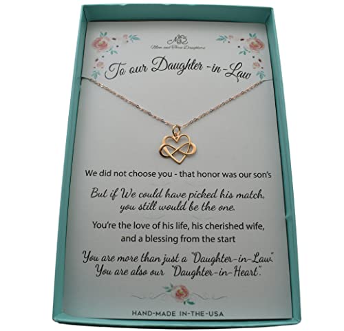 Daughter-In-Law Infinity Heart Necklace in Rose Gold. Gift from In-Laws. Weddings. Infinity Heart Necklace Infinity. Heart Necklace for Women. Infinity Necklace