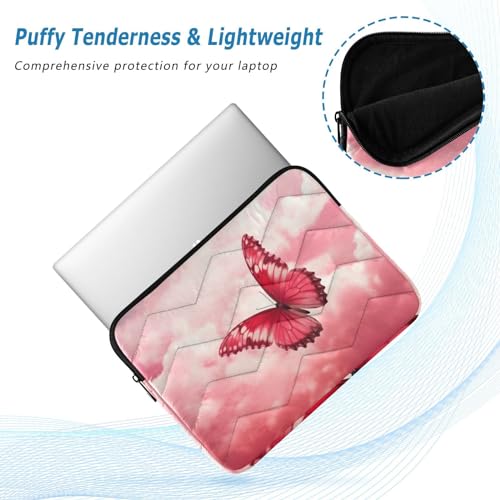 Funda para portátil de 13-14 pulgadas rosa galaxia mariposa miniatura 5