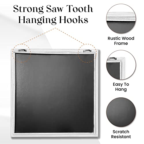 Hansen Home White Wooden Frame Square Decorative Farmhouse Wall Mirror - Bathroom/Bedroom/Entryway/Livingroom Accent Piece - 16''X16'' Hanging Mirror With Windowpane Details #TOP5