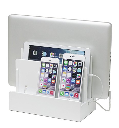 Great Useful Stuff High Gloss White Multi-Device Charging Station and Dock