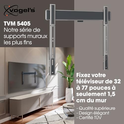 Vogel's Elite TVM 5405, Support Mural TV extrêmement Plat pour téléviseurs de 32 à 77 Pouces, Max. 75 kg, Support TV Max. VESA 400x400, Universellement Compatible, Distance au Mur de Seulement 1,5 cm. – vue 2