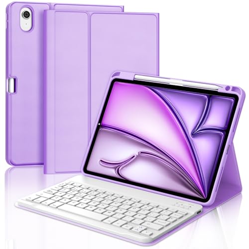 Teclado para iPad Air 11 M4 M3 M2 Funda Magnética Morado Claro