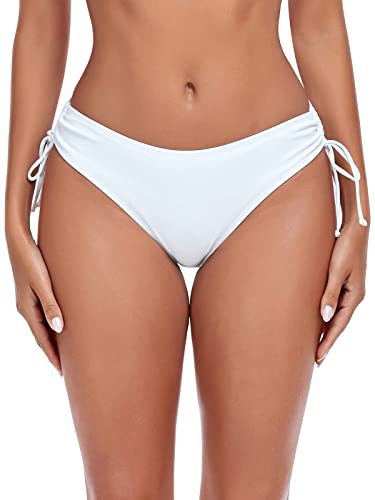 Women's Drawstring Bikini Bottoms Full Coverage Low Waisted Swim Bottom2