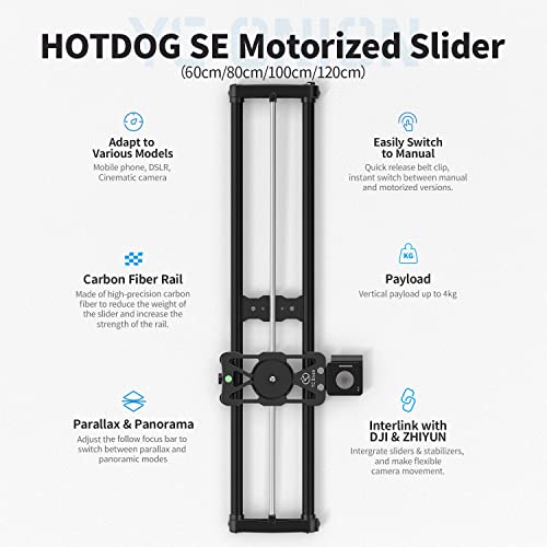 Yc Onion Camera Slider Motorized Camera Rail Hotdog Se120Cm/47.2' With App Control Carbon Fiber, Motorized Camera Slider Video Slider Dolly Track Motion Rail #TOP1
