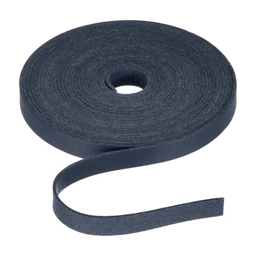 Rebower Flat Leather Cord,197 Inch 10mm Leather String PU Faux Leather Strips Strap,[for Jewelry Making DIY Craft Projects Belts Keychains Accessories]-5m/Navy Blue