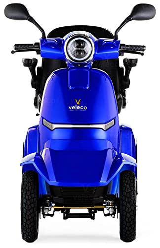 VELECO GRAVIS - dispositivo de movilidad de 4 ruedas - batería de iones de litio extraíble - completamente ensamblado y listo para usar - iluminación LED completa - alarma (Azul)