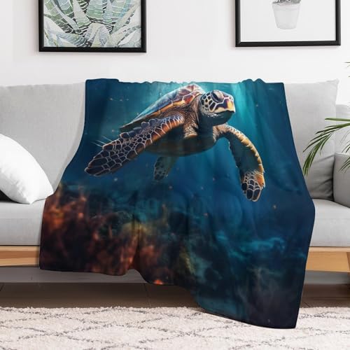 Plaid tortue de mer moelleux pour réchauffer le canapé