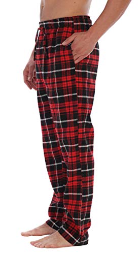 Gioberti Mens Yarn Dye Brushed Flannel Pajama Pants, Elastic Waist, Red/Black/White Highlight, Xx-Large #TOP1