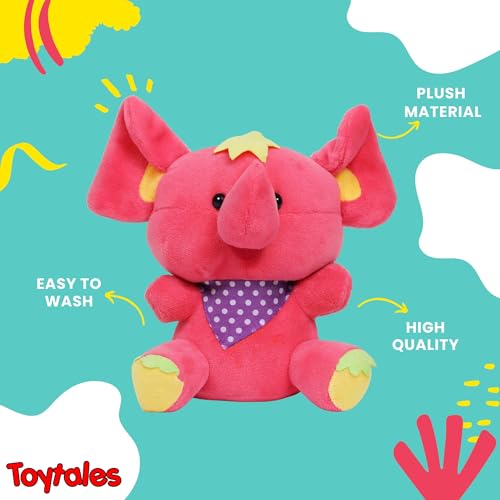 Image of TOYTALES Soft Toy Combo Pink Elephant & Blue Dinosaur Plush Stuffed Toys for Kids (Pack of 2)