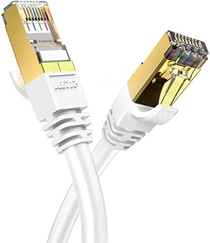 Veetop 5m/16ft CAT8 Ethernet Cable 40Gbps 2000Mhz High Speed Gigabit SFTP Lan Network Internet Cables with RJ45 Gold Plated Connector for Use of Smart Office Smart Home System iOT Gaming (1 Pack)