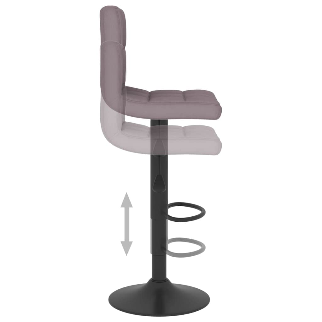 Taburete giratorio de altura ajustable con reposapiés de tela suave y estructura de acero, 40 x 47 x 90 – 111 cm, cómodo y estable para cocina, bar y tocador