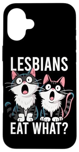 Lesbian Eat What Funny Cat Adult Humor Meme Carcasa para iPhone 16 Plus