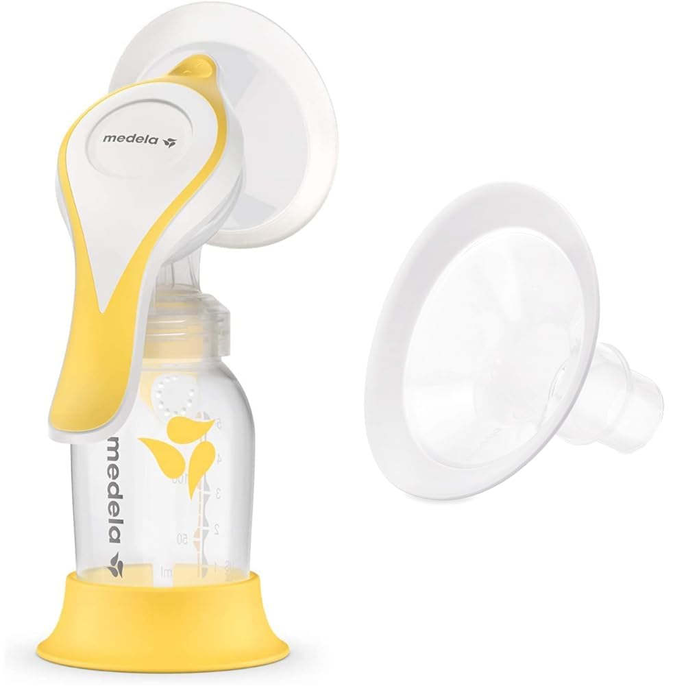 Medela Manual Breast Pump with Flex Shields Harmony Single Hand Pump and 2 Pack PersonalFit Flex 30mm Breast Shields