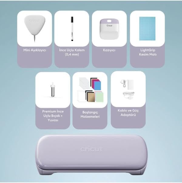 Cricut 2012517 Joy Xtra Lavender Starter Pack (Cutter Machine & Consumables Pack)