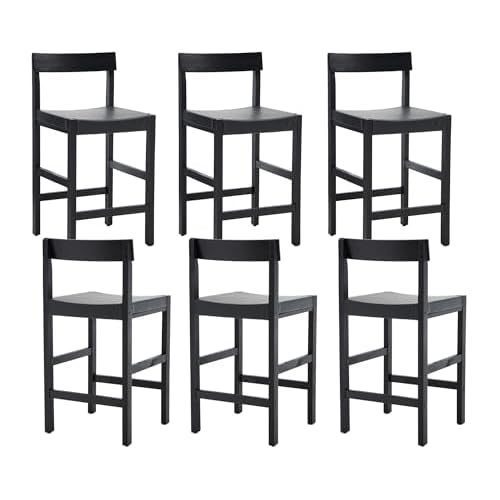 26.5'' Tall Bar Stools Set of 2 Modern Counter Stools with Backs Beige Linen Upholstered Bar Height Chairs Counter Height Island Stools with Wood Frame Farmhouse Wooden Barstools for Kitchen
