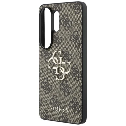 Image of CG MOBILE Guess [Official Licensed], Protective Case Designed for Galaxy S26 Ultra (2026) | 4G PU Case with Big 4G Metal Logo & Classic Logo - Brown