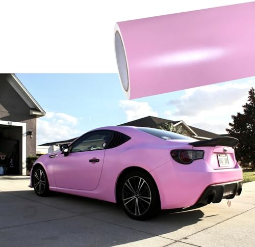 Image of WALLMATE Satin Light Pink Car Sticker Self Adhesive Bubble Free Vinyl Wrap for Car, Scooty, Cycle, Bike and Other Vihicle Interior & Exterior Decoration (Bubblgum Pink, 20X84 in)