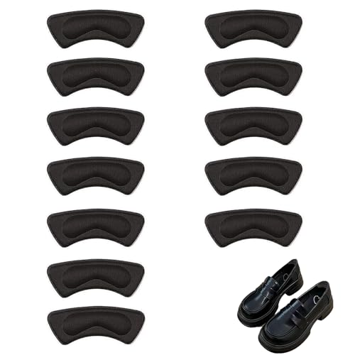 6 Pairs Heel Cushion Pads, Heel Grips for Ladies Shoes, Heel Pads for Shoes, Heel Grips Mens Shoes, for Shoes That are Too Big Men Women Snugs Liner Cushions Self-Adhesive Comfort Insole(Black