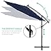 Best Choice Products 10ft Solar LED Offset Cantilever Hanging Market Patio Umbrella, 8 Sturdy Ribs, Easy Adjustment - Navy Blue