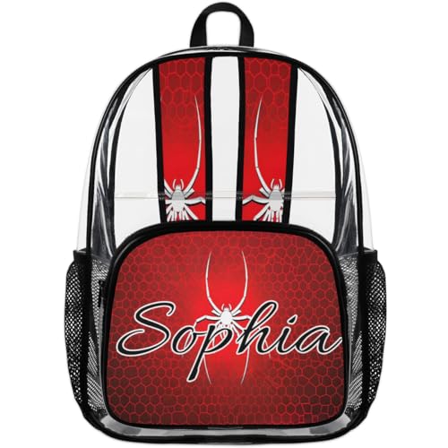 Red Spider Custom Clear Backpack Personalized See Through Transparent Backpacks Large Heavy Duty PVC Bag for Women Men4