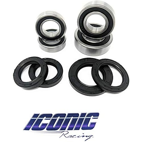 Iconic Racing Both Front and Rear Wheel Bearings and Seals Kit Compatible with Yamaha YZ125 YZ250 YZ250F YZ450F