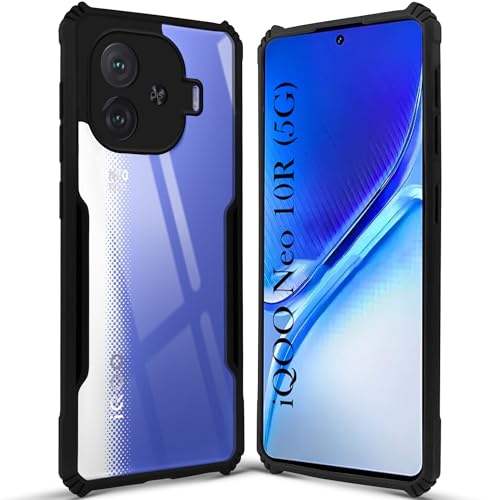 Image of Jkobi Back Cover Case for Vivo iQOO Neo 10R (Shockproof with Polycarbonate Clear Panel | Professional Black)