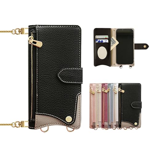 Koda | �݊��iZTE Nubia REDMAGIC 11 ProPlus�Ή� �P�[�X �蒠�^ �X�}�[�g�t�H���P�[�X �ی�J�o�[ �`�F�[���V�����_�[�X�g���b�v��t���� ���z�@�\�t�� �����O�X�g���b�v�t�� (�u���b�N�`�F�[�� �V�����_�[ �J���[�FBlac