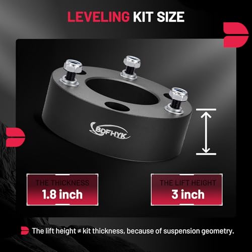 BDFHYK 3" Front Leveling Lift Kit Compatible with 2007-2021 Silverado/GMC Sierra/Suburban 1500/Yukon,Compatible with Tahoe 2007-2020, Compatible with Avalanche 2007-2013, 2WD/4WD Front Strut Spacers by BDFHYK - Image 3