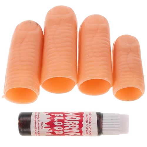 Ipetboom 4 Piezas Accesorios De Plasma Accesorio De Disfraz De Miedo Accesorios De Halloween Accesorios De Broma De Halloween Pulgar Falso Sangre Escénica Dedo Falso Aterrador Gel De Sílice