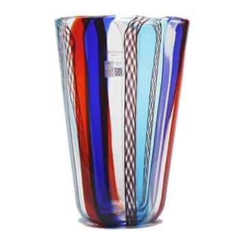 レッド　素敵‼️【ベネチアングラス】花瓶　大 M7】ベネチアンガラス 花瓶 赤 金彩 イタリア製 花器 ノムラ
