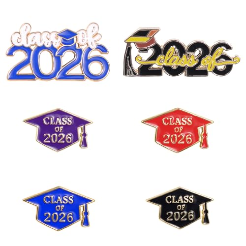 Image of 6 /18 /30 Pack 2026 Graduation Pins - Grad Pins Memorial Keepsake for Graduates, Gifts for Graduates, Class of 2026 Souvenir Pin for High School College Graduate Students, 2026 Lapel Pin