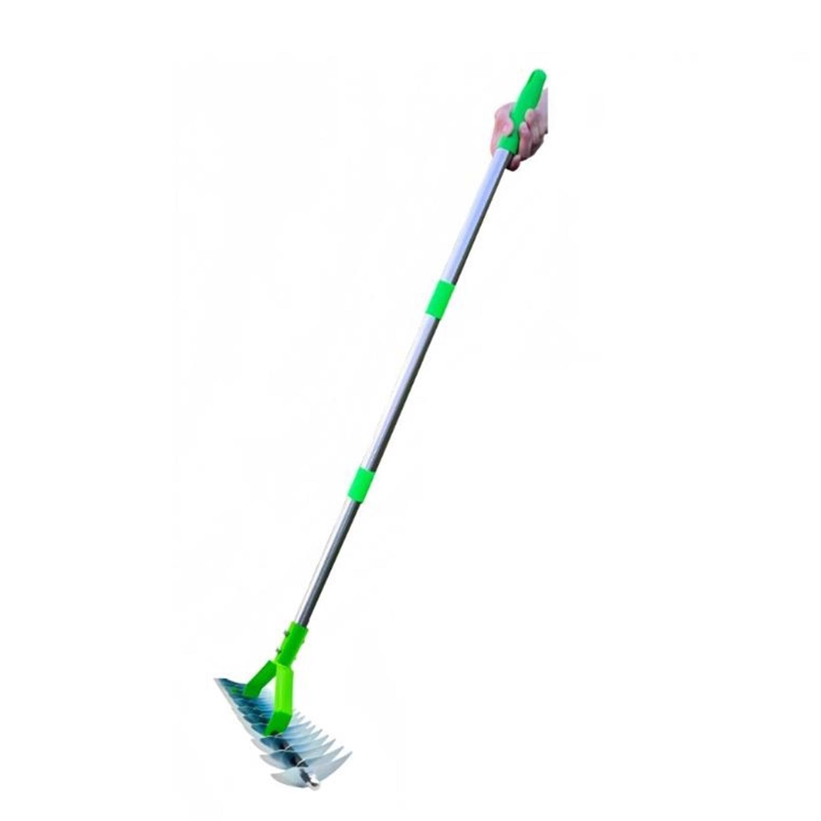 Rastrillo de Metal Verde for desbrozar el Suelo, aireador de Suelo, esparcidor de Hojas con Opciones de Mango de 130cm/160cm for el Cuidado del jardín(160cm)