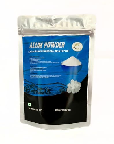 SVATV Polvo De Alumbre Svatv 250 Gramos (8.8 Oz) | Alum Powder | Polvo De Alumbre De Potasio Granulado | Purificado A Través Del Proceso De Shodhan | Polvo Granulado Alumbre